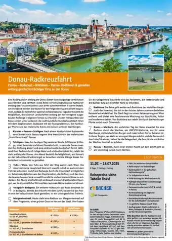 Bacher Reisen Donau-Radkreuzfahrt Angebot