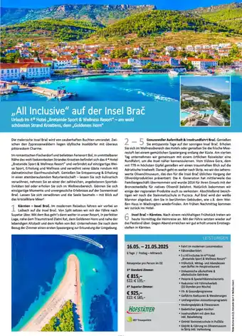 Bacher Reisen All Inclusive auf der Insel Brač Angebot