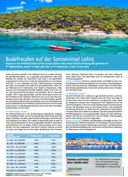 Bacher Reisen Badefreuden auf der Sonneninsel Lošinj Angebot