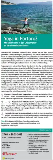 Bacher Reisen Yoga in Portorož Angebot