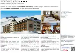 Alltours Sporthotel kühtai Angebot