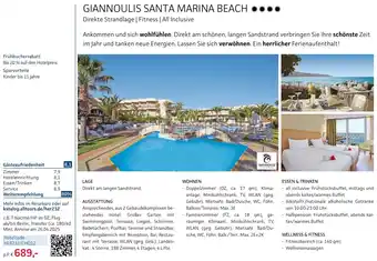 Alltours Giannoulis santa marina beach Angebot