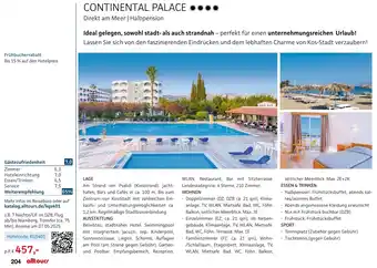 Alltours Continental palace Angebot