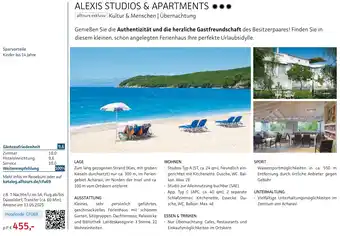 Alltours Alexis studios & apartments Angebot