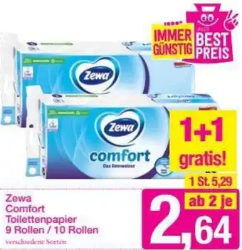 Sutterlüty Zewa Comfort Toillettenpapier 9 Rollen Angebot