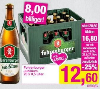 Sutterlüty Fohrenburger Jubiläum 20x0,5L Angebot
