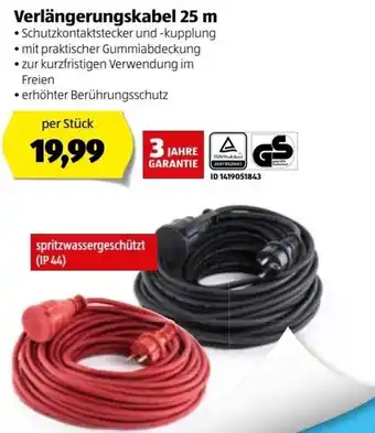 Hofer Verlängerungskabel 25 m Angebot
