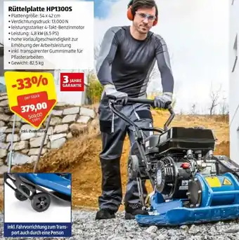 Hofer Rüttelplatte Hp1300S 82,5 Kg Angebot