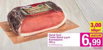 Sutterlüty Handl Tyrol Tiroler Speck G.G.A Kareespeck 350g Angebot