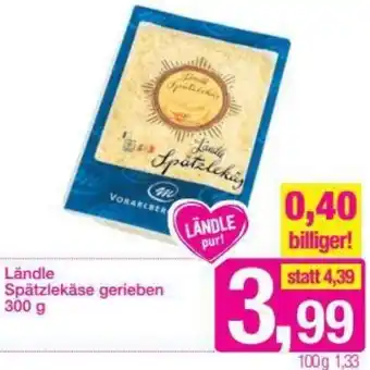 Sutterlüty Ländle Spätzlekäse Gerieben 300g Angebot