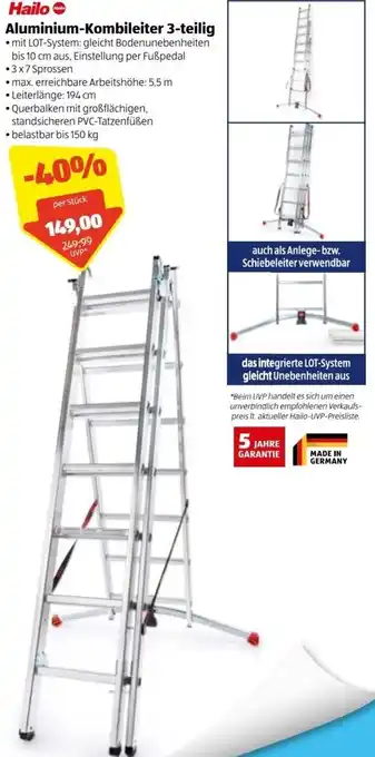 Hofer Hailo Aluminum Kombileiter 3 Teilig Angebot