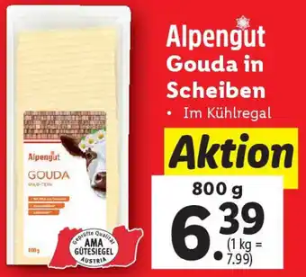 Lidl Alpengut Gouda in Scheiben Angebot