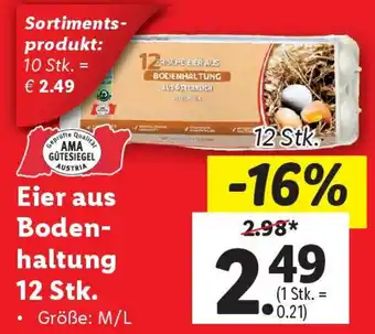 Lidl Eier aus Boden- haltung Angebot