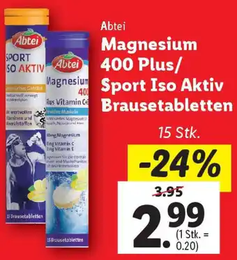 Lidl Magnesium 400 Plus/Sport Iso Aktiv Brausetabletten Angebot