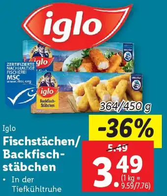 Lidl Fischstächen/ Backfisch- stäbchen Angebot