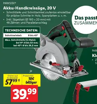 Lidl Akku-Handkreissäge Angebot