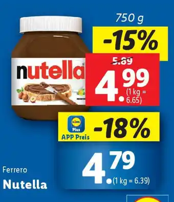 Lidl Ferrero Nutella Angebot