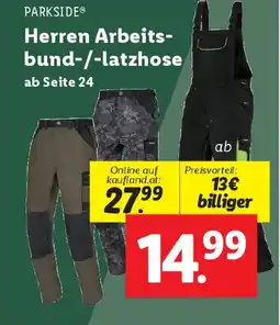 Lidl Herren Arbeits- bund-/-latzhose Angebot