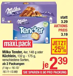 Maximarkt Milka Tender oder Küchlein Angebot