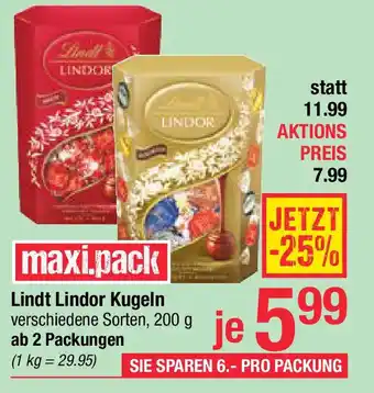 Maximarkt Lindor Kugeln Angebot