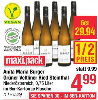 Maximarkt Anita Maria Burger Grüner Veltliner Ried Steinthal Niederösterreich Angebot