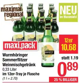 Maximarkt Wurmhöringer Sommerflitzer Weinmischgetränk Angebot