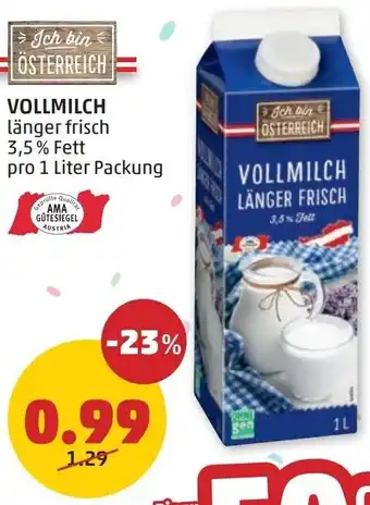 PENNY VOLLMILCH Angebot