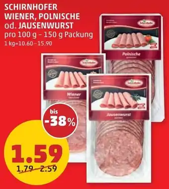 PENNY Schirnhofer wiener, polnische od. jausenwurst Angebot