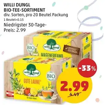 PENNY Willi dungl bio-tee-sortiment Angebot