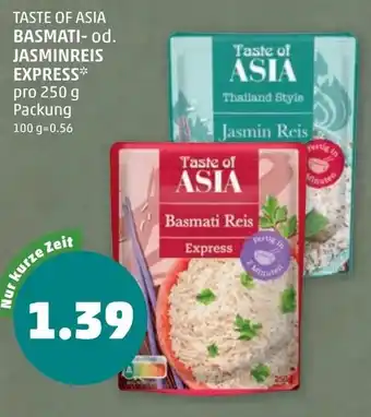 PENNY Taste of asia basmati- od. jasminreis express Angebot