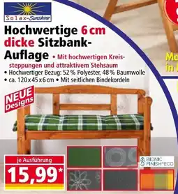 Norma Hochwertige 6 cm dicke Sitzbank- Auflage Angebot