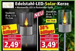 Norma Edelstahl-LED-Solar-Kerze Angebot