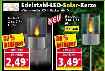 Norma Edelstahl-LED-Solar-Kerze Angebot