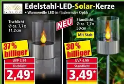 Norma Edelstahl-LED-Solar-Kerze Angebot