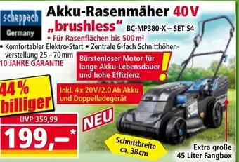 Norma Akku-rasenmäher 40v brushless Angebot