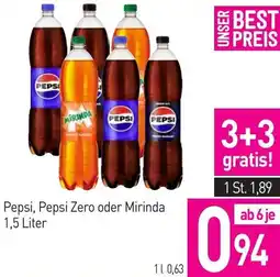 Sutterlüty Pepsi, Pepsi Zero oder Mirinda Angebot