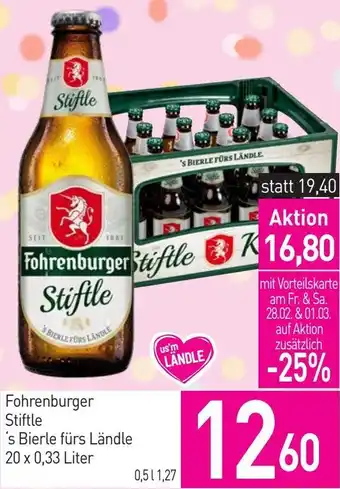 Sutterlüty Fohrenburger Stiftle 's Bierle fürs Ländle Angebot