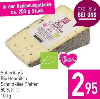 Sutterlüty Bio Heumilch Schnittkäse Pfeffer Angebot