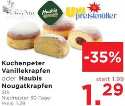 Unimarkt Kuchenpeter Vanillekrapfen oder Haubis Nougatkrapfen Angebot