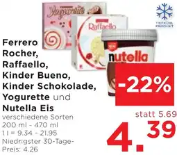 Unimarkt Ferrero Rocher, Raffaello, Kinder Bueno, Kinder Schokolade, Yogurette und Nutella Eis Angebot