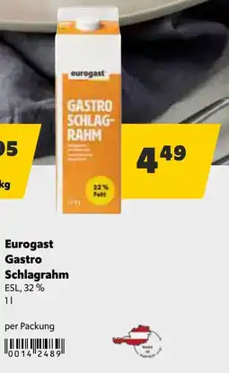 Eurogast Grissemann Eurogast Gastro Schlagrahm Angebot