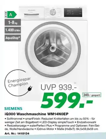 EP iQ300 Waschmaschine WM14NOEP Angebot