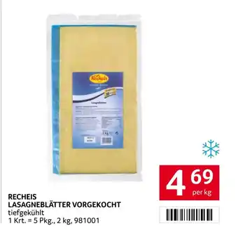 Transgourmet Recheis lasagneblätter vorgekocht Angebot