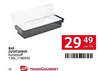 Transgourmet Bar zutatenbox Angebot