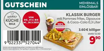 Billa Klassik burger Angebot