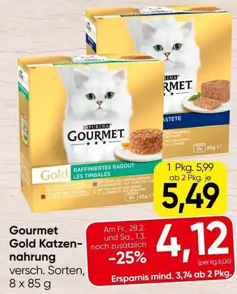 Spar Gourmet Gold Katzen- nahrung Angebot