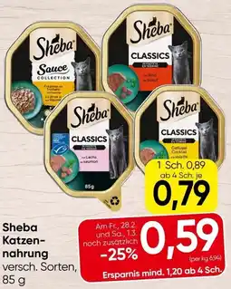 Spar Sheba Katzen- nahrung 85 g Angebot