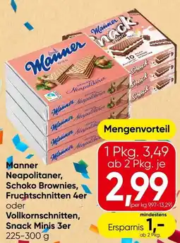 Spar Manner Neapolitaner, Schoko Brownies, Fruchtschnitten 4er Angebot