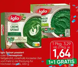 Spar Iglo Spinat passiert oder Cremespinat Angebot