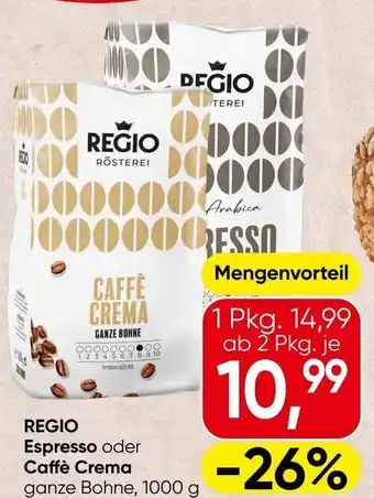 Spar REGIO Espresso oder Caffè Crema Angebot